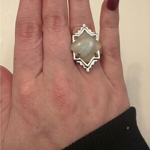 Kendra Scott Silver and Cream Statement Ring